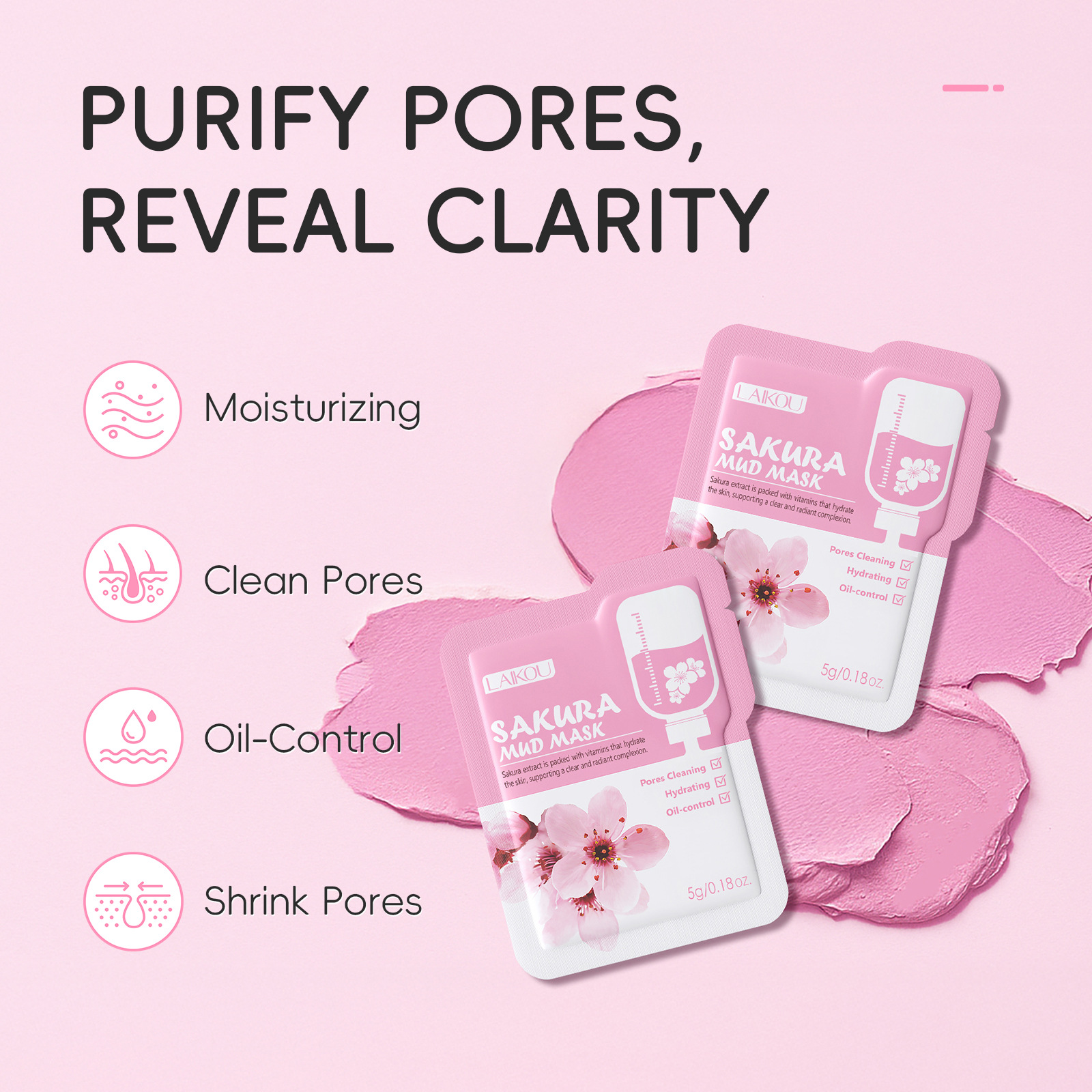 Laikou Sakura Clay Mask Trial  - Dust Mask Construction 리뷰 및 가격
