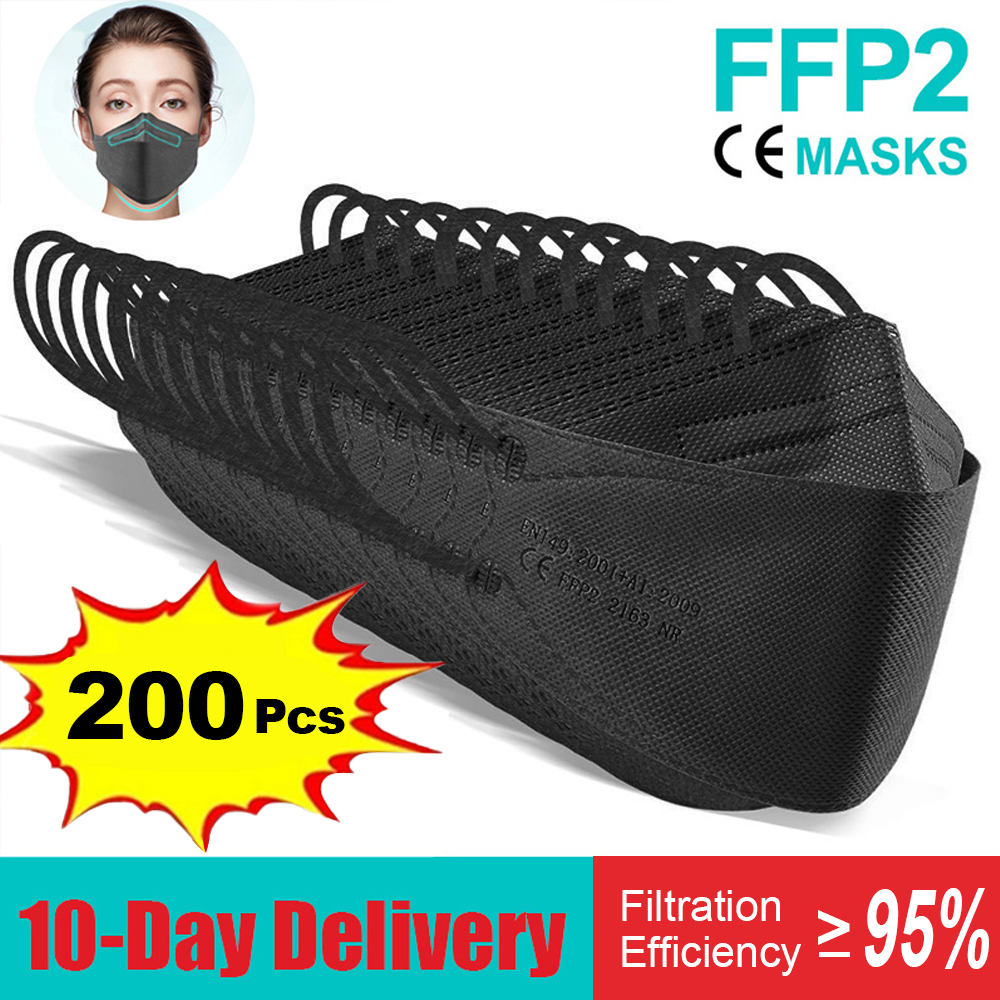10-200pcs fpp2 fish mask kn95  - Disposable Surgical Mask 리뷰 및 가격