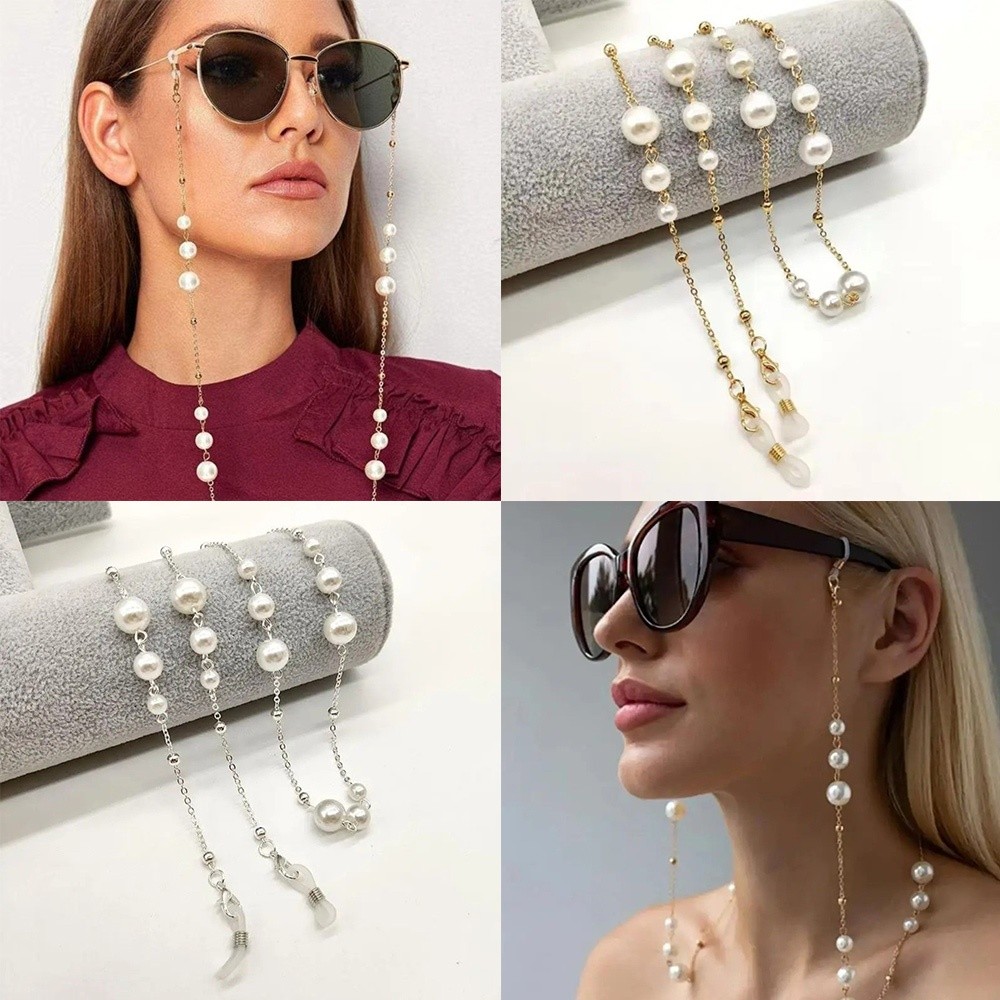 Trendy Pearl Beaded Sunglass C - Mask Lanyard Adjustable 리뷰 및 가격