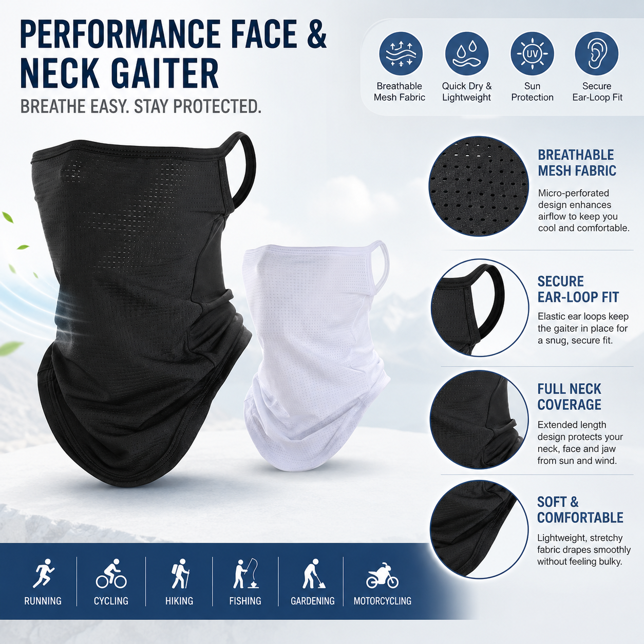 Breathable Quick-Dry Neck Gait - Respirator Half Face 리뷰 및 가격