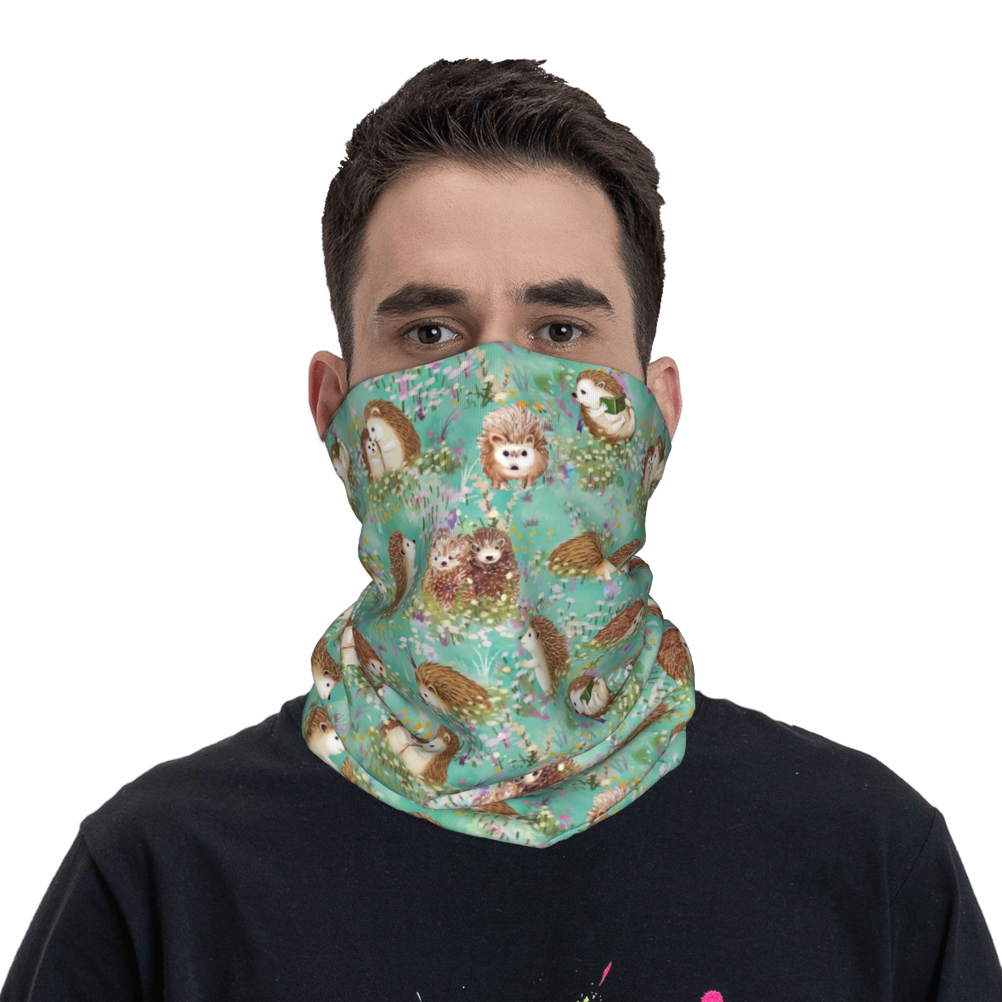 Autumn Hedgehog Spring Floral  - Neck Gaiter Face Cover 리뷰 및 가격