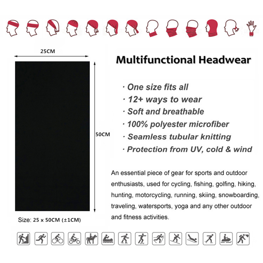Seamless Solid Color Bandanas  - Neck Gaiter Face Cover 리뷰 및 가격