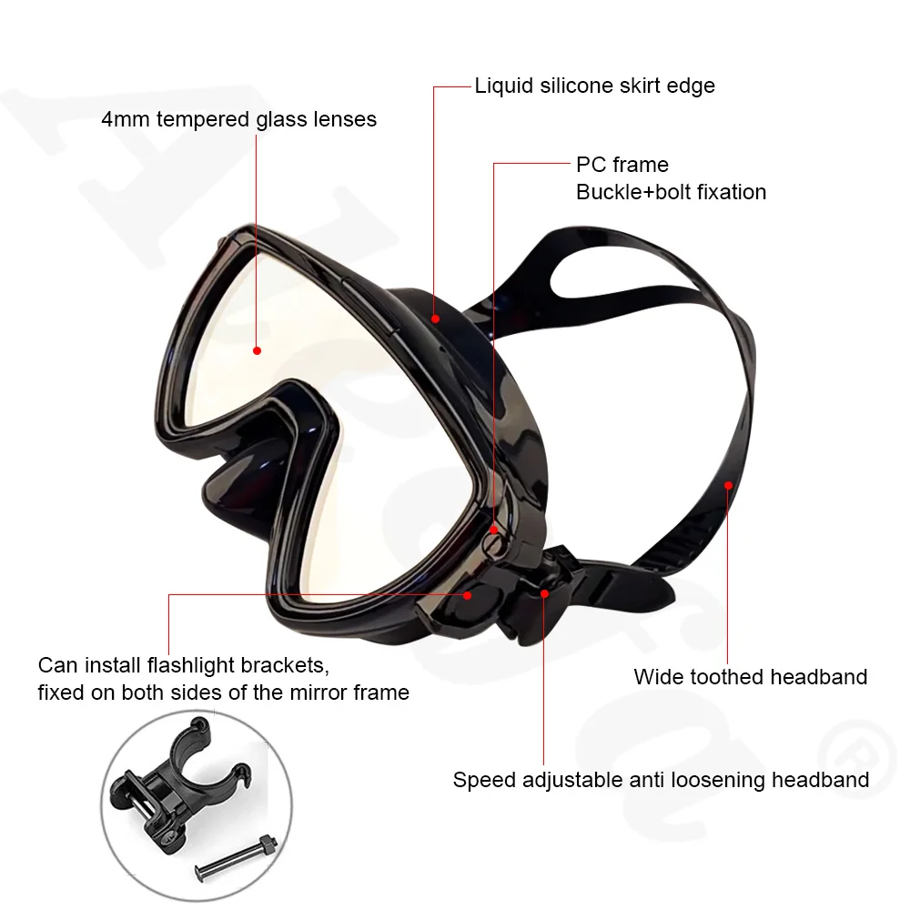 Scuba Diving Mask with flashli - Silicone Mask Bracket 리뷰 및 가격